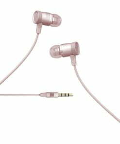 Color block Earphones with microphone (rose)