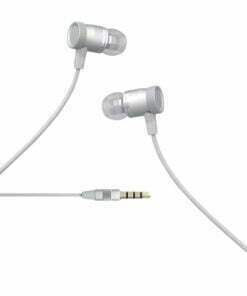 Color block Earphones with microphone (silver)