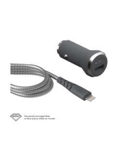 Force Power CAC Lightning/USB rugged cable and quick car charger kit
