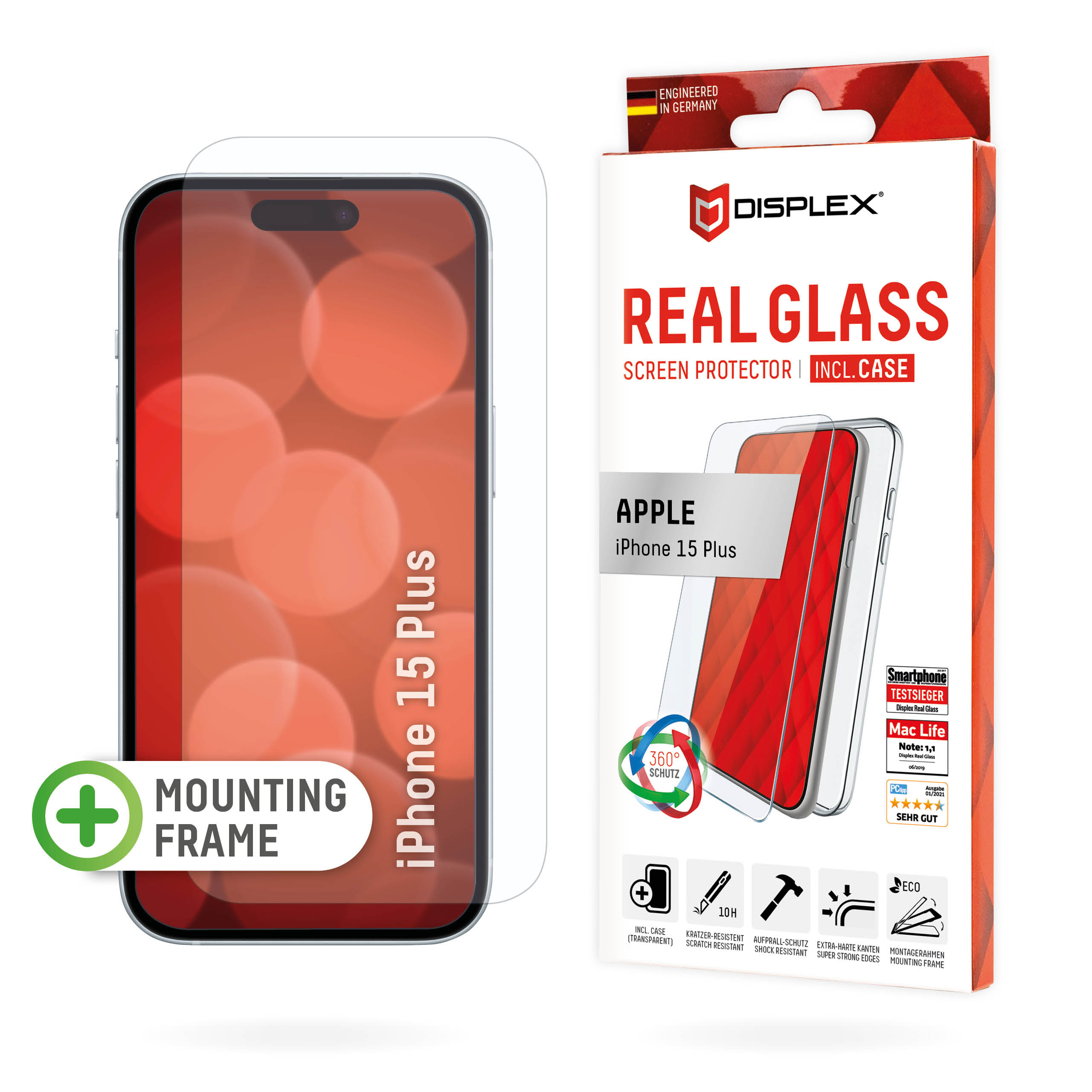 Real Glass + Case Apple iPhone 15 Plus