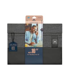 Alternative view of Rivacase black melange MacBook Pro 16 and Ultrabook sleeve 15.6"