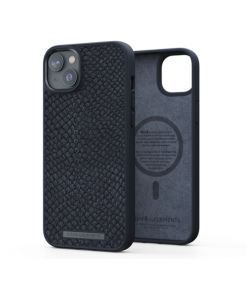 Njord Salm. Leather Magsafe Case iPhone 14 Plus Black