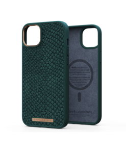 Njord Salm. Leather Magsafe Case iPhone 14 Plus Green
