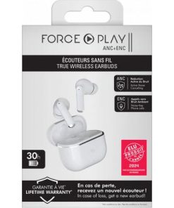 Alternative view of Force Play II - True Wireless ANC+ENC Earphones White - Lifetime Warranty Force Play