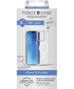 Alternative view of Force Case iPhone 15 Pro Max AIR Made in France certified MagSafe Compatible Reinforced Case Transparent - Lifetime Warranty