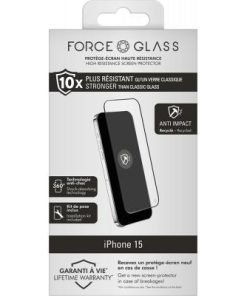 Alternative view of Force Glass iPhone 15 3D Anti-impact Screen protector - Lifetime Warranty
