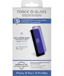 Alternative view of Force Glass iPhone 15 Plus / iPhone 14 Pro Max 2.5D Anti Blue Light Screen protector - Lifetime Warranty