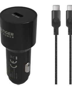 Tiger Power Pack 30W PD Car Charger + 1.2M USB-C/USB-C Cable