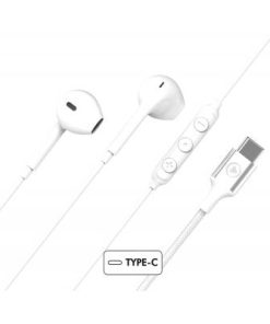 Force Play USB C Earbud Earphones Reinforced design White - Lifetime Warranty