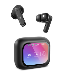 KSIX Vision Wireless Headphones, 2.01‘’ TFT display, ANC, Aut. 6+20 h, Touch control, Call, Voice assistance, Black
