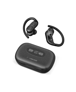 HEAD Flex Hooks Wireless Headphones, Battery Life 8+32 h, Control Button, Calling, Voice Assistant, IPX7, Black