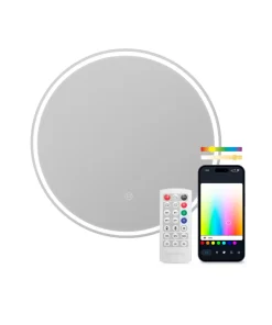 KSIX Oasis Smart Mirror, Anti-fogging Ø70 cm, Integrated Speaker, RGB + Warm White, 1,000 lm, 36 W, Tuya App