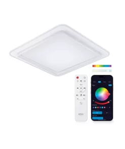 KSIX SmartLED Ceiling Light Celeste, Square Design, Speaker, RGBIC + CCT, 48.5x48.5x9 cm, 4450 lm, 35W, Tuya App, White