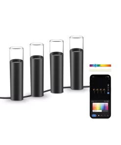 Alternative view of Set of 4 KSIX SmartLED outdoor beacons, WiFi + APP included, 12W, 200 lumens, RGBWIC, IP65, Extendable, Ground stakes included