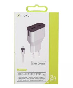 Muvit MUPAK0285 Travel Charger 2USB 2A + Cable Lightning White